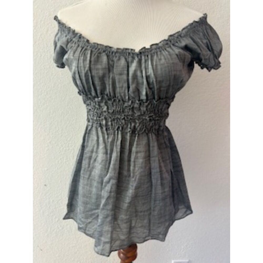 Studio M Gray Off The Shoulder Blouse
